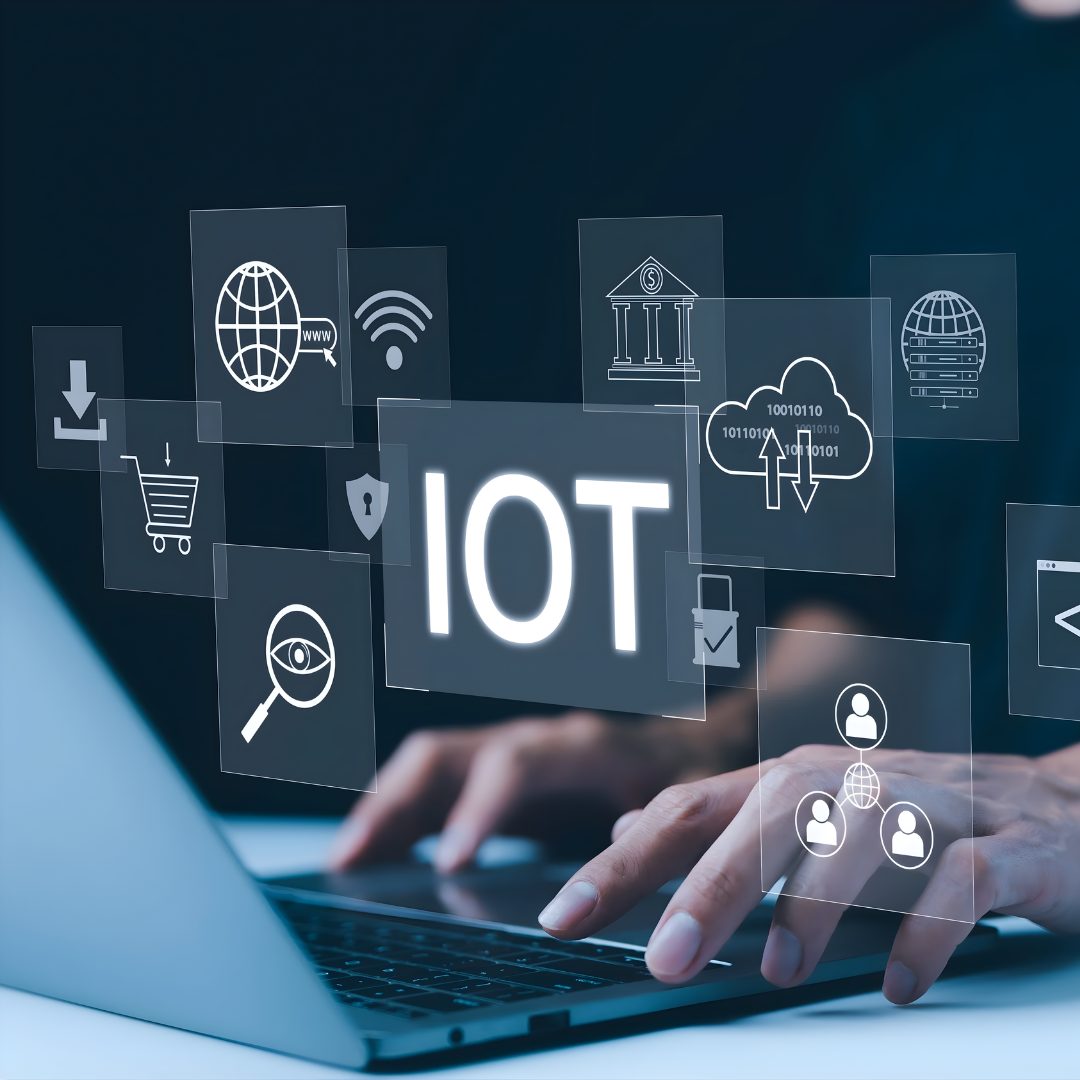 IoT integration services with connected sensors, edge devices, and cloud systems enabling real‑time data communication and centralized analytics 