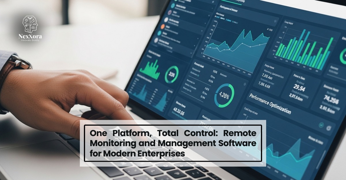 Industrial monitoring platform dashboard displaying real time performance metrics, analytics, and remote system control