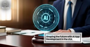 AI application development showcasing intelligent digital solutions and advanced AI technology