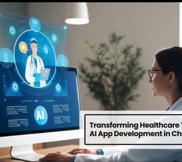 Doctor using AI software solutions on a digital platform, showcasing transforming healthcare through AI app development in Chennai 
