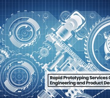Rapid Prototyping Services Chennai for engineering and product design with mechanical blueprint and gear system illustration