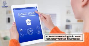 IoT Remote Monitoring India smart home control system displayed on tablet with real time device monitoring interface
