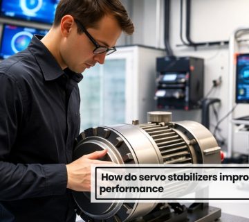 Engineer inspecting motor with industrial voltage control systems to improve equipment performance and stability