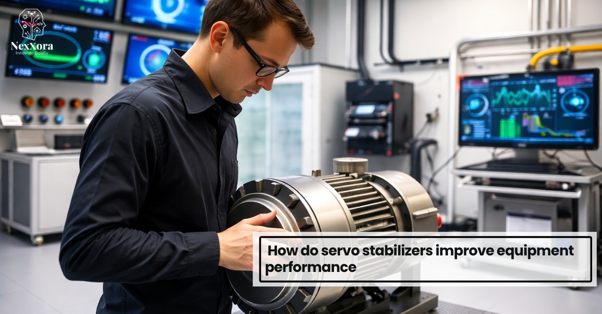 Engineer inspecting motor with industrial voltage control systems to improve equipment performance and stability